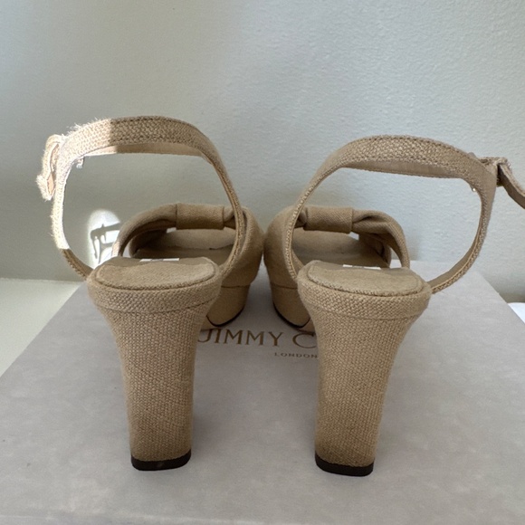 Jimmy Choo Heloise Platform Sandals in Beige - Picture 5 of 6